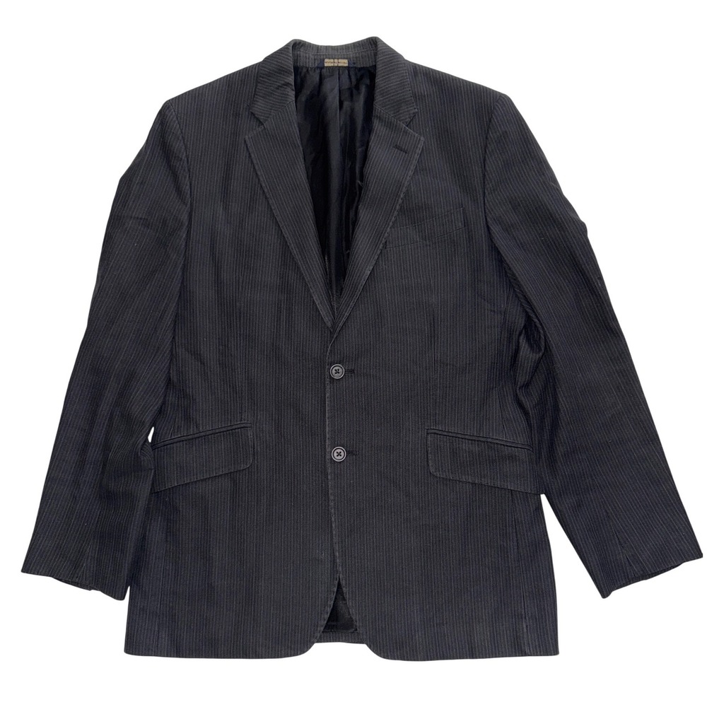 Banana Republic Men's 40R Charcoal Pinstripe Blazer Suit Jacket Cotton Blend